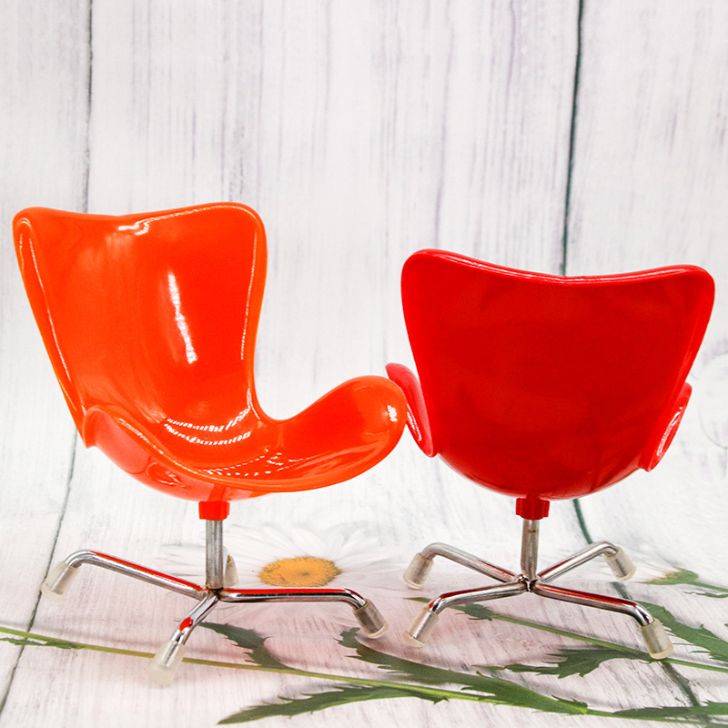 Toy accessories chair mini doll house 6 points furniture bjd rotating plastic stainless steel office shooting props