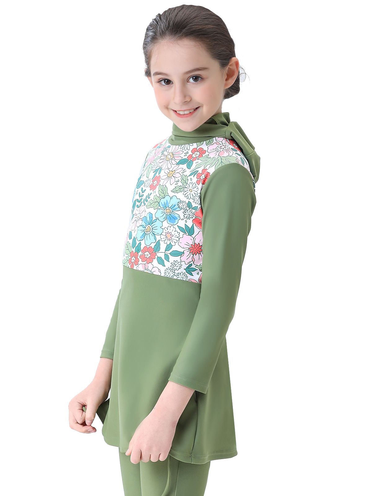 2023 new foreign trade swimsuit girl conservative swimsuit bukini children Beach swimsuit