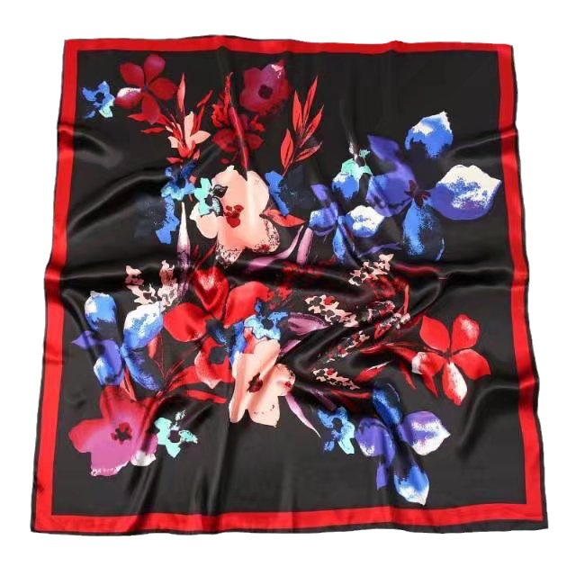 Cross-border new satin imitation silk printed fabric 60*60 small square scarf spring, summer, autumn and winter all-match Fashion Scarf