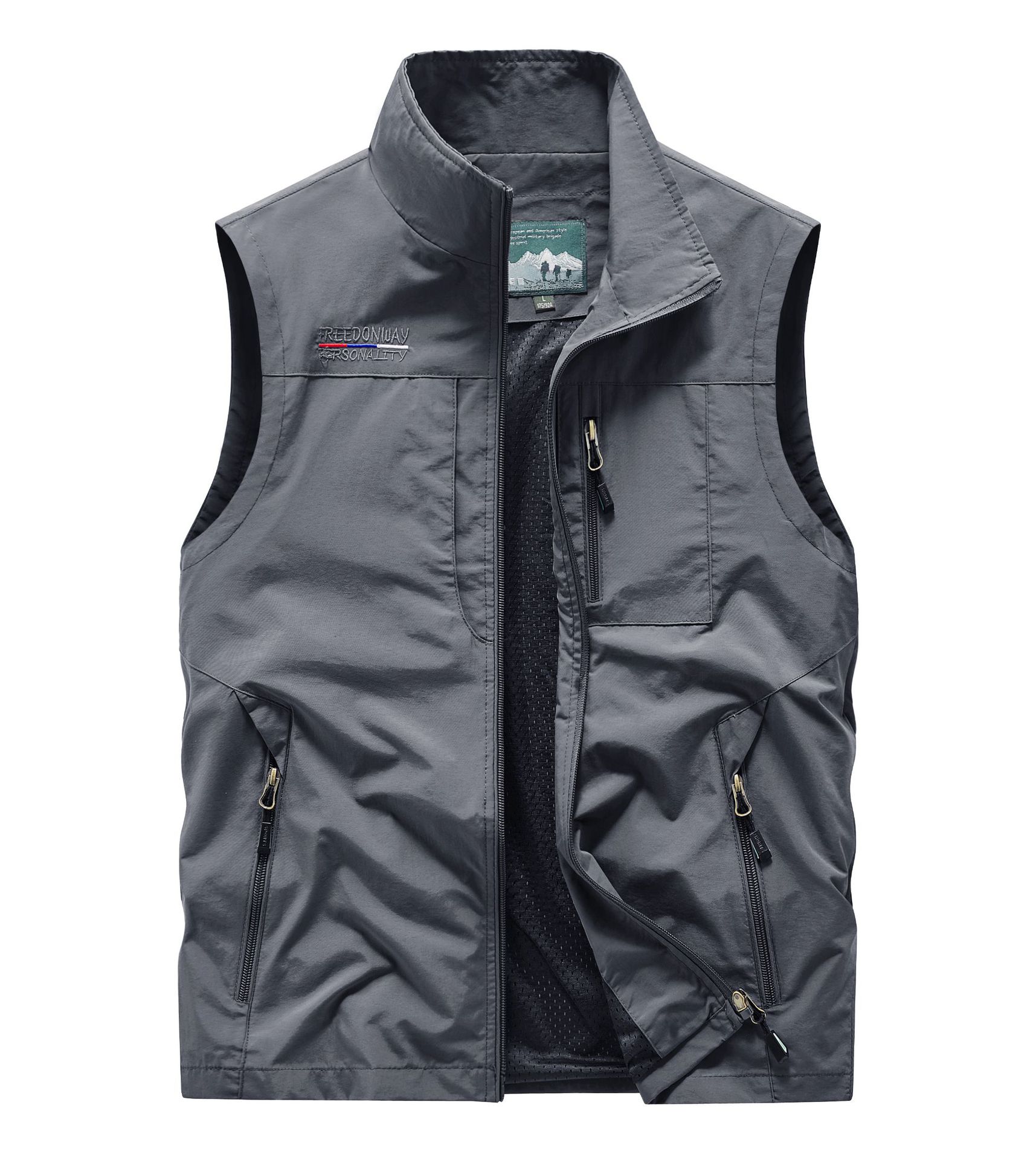 2021 new men's spring and autumn middle-aged and elderly vest outdoor leisure sports loose large size men's vest coat