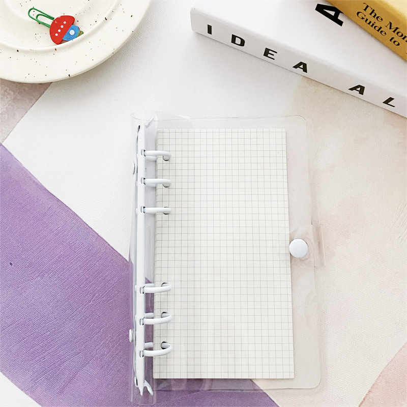 Small fresh color PVC binder notebook A6 transparent binder shell detachable hand Ledger folder