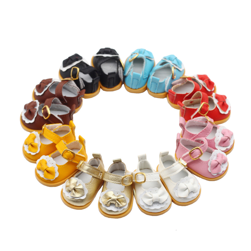 20cm cotton doll/EXO Milu 14-inch doll toy baby shoes flower plate Velcro bow leather shoes accessories