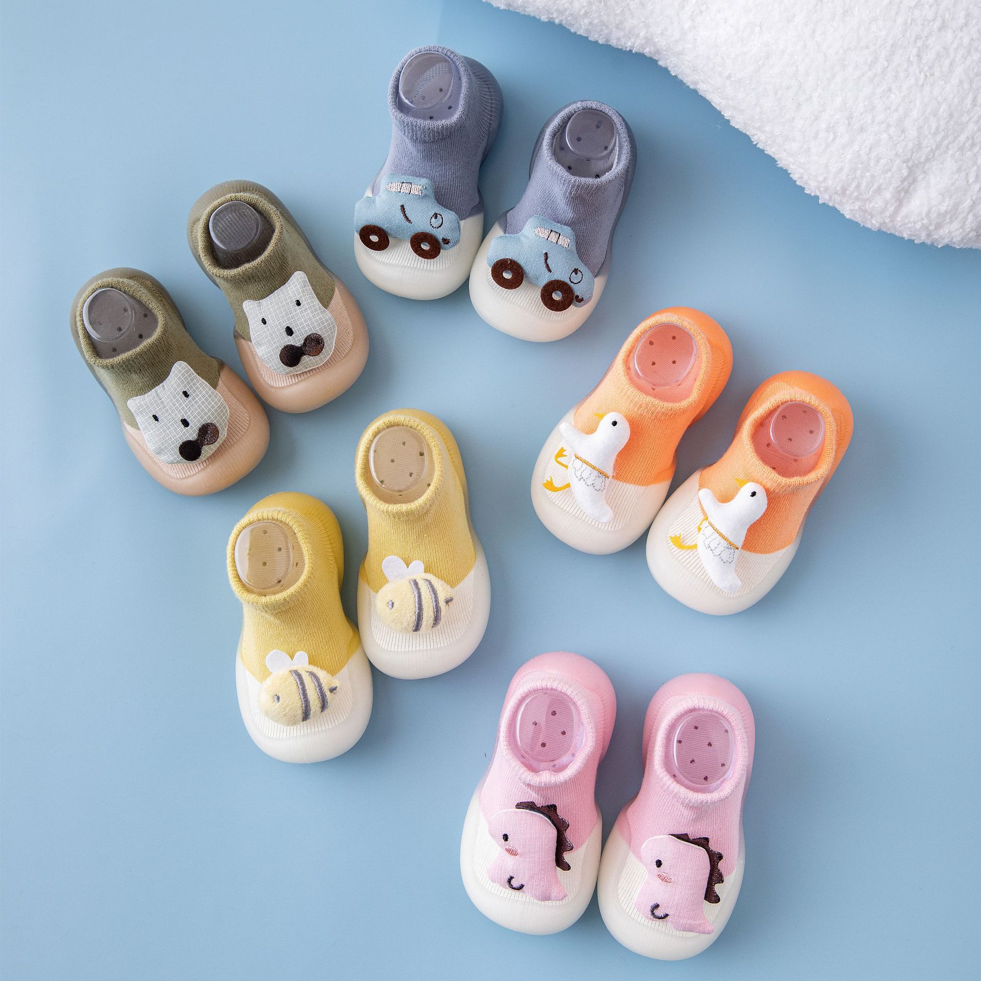 2022 New Spring and Summer New Baby Shoes and Socks Soft Sole Non-Slip Baby Toddler Shoes Socks Floor Shoes Doll Socks Shoes