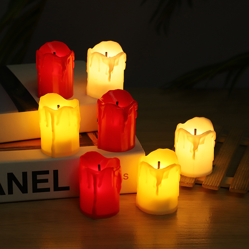 Creative birthday wedding Halloween Party party led simulation tear candle light black core electronic candle