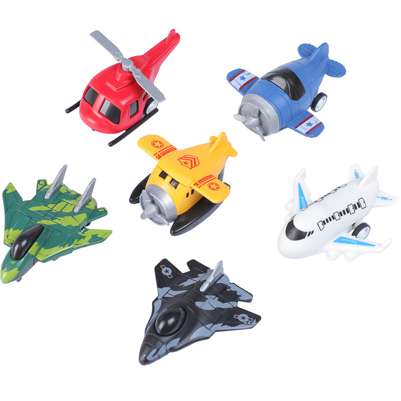 Amazon new toy small aircraft aircraft aircraft helicopter mini toy pull back Cartoon Q version aircraft