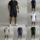 Cross Border Amazon Men's Suit 2023 Summer New Men's Polo Casual Loose Short Sleeve Shorts Sports Suit