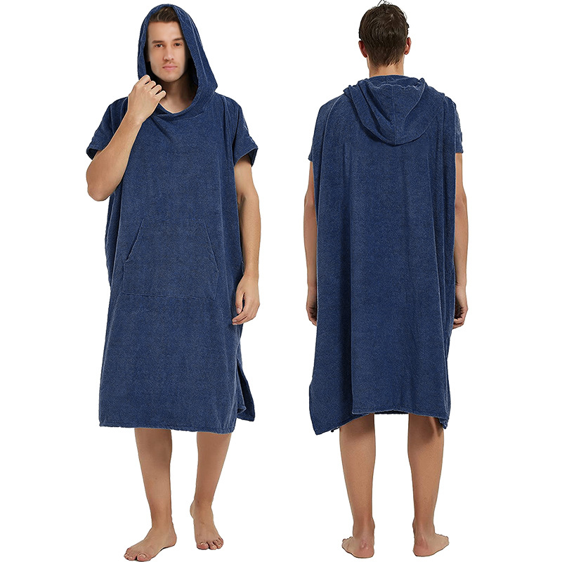 Amazon Microfiber Hooded Poncho Bath Towel Quick-Dry Diving Swimming Beach Surfing Men's and Women's Changing Bathrobes