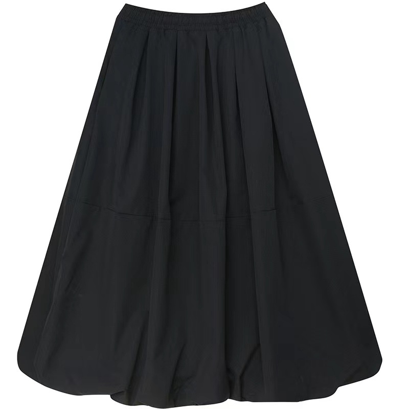 Autumn and Winter new women's clothing chubby girl plus size skirt 200kg loose A- line skirt high waist elastic pettiskirt Black
