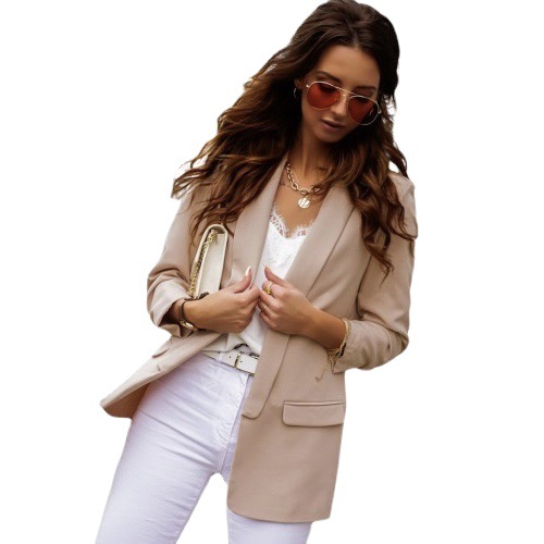  Autumn and Winter Women's Long-Sleeved Small Suit European and American Foreign Trade New OL Temperament Professional Slim Top Jacket