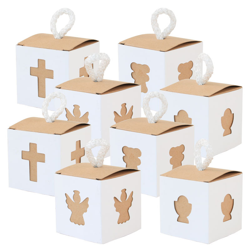 European-style New Candy Box Spot Bear Angel Holy Grail Cross Vintage Kraft Paper Square Candy Box