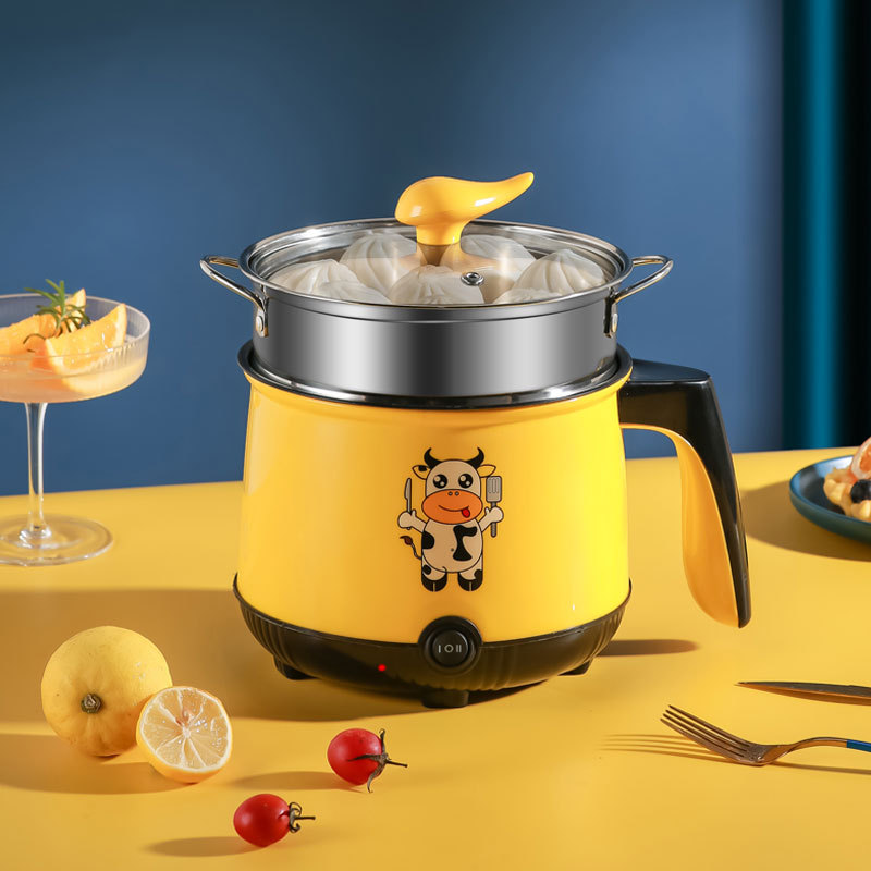 Student electric cooker dormitory multi-functional noodle cooker household integrated mini electric hot pot frying non-stick pan small electric cooker