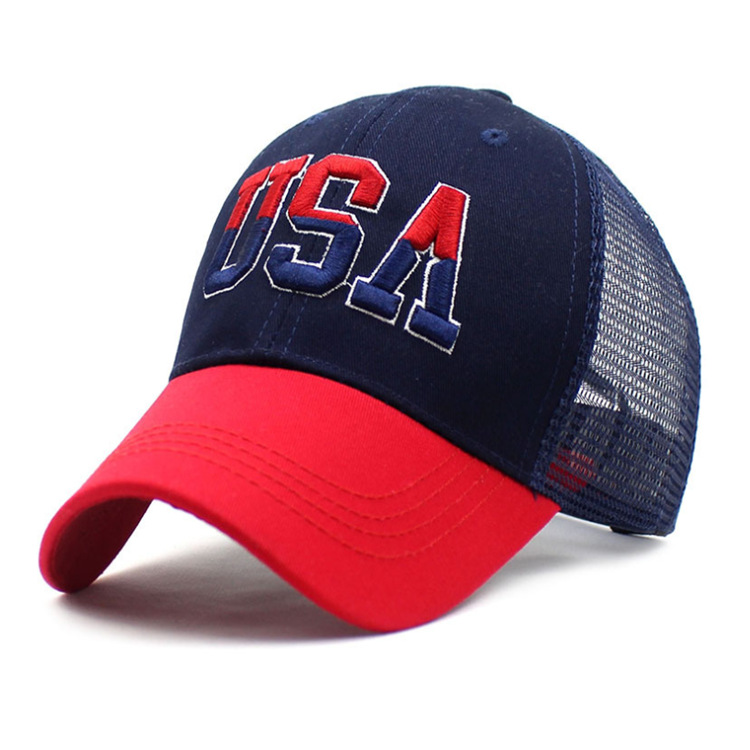 2021 Cross Border Amazon Hat Large Embroidered Cotton American Flag Baseball Cap Classic American USA Embroidered Cap