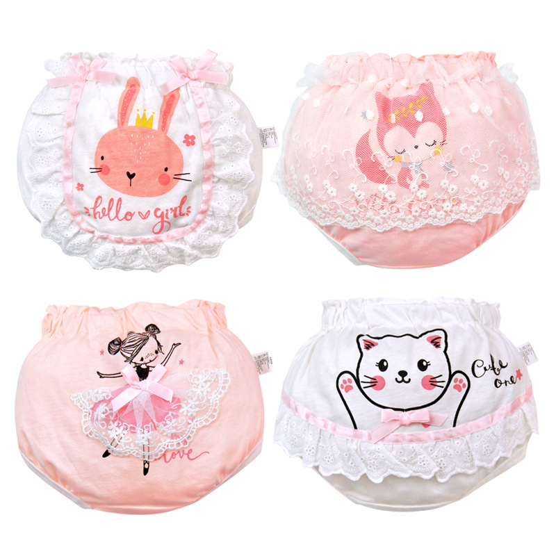 Women's Baby Underwear Summer Cotton Girls' Lace Briefs 1 Year Old 2 Toddlers 3 Infants Without P Bread Pants
