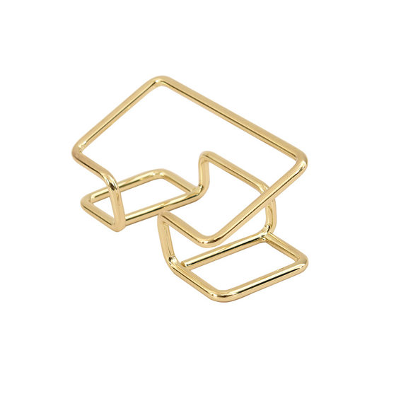 New Product Recommended Simple Cut Out Business Card Box Creative Iron Linear Business Card Holder Desktop Business Card Display Stand
