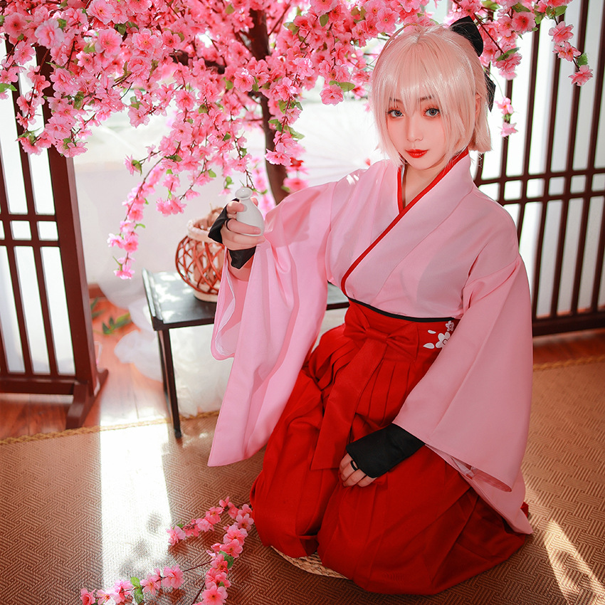 Fate Oda Nobuhiro Sakura Saber Kimono Cosplay Women's Performance Costume Studio Photoshoot Suit One-Time Shipping Dance