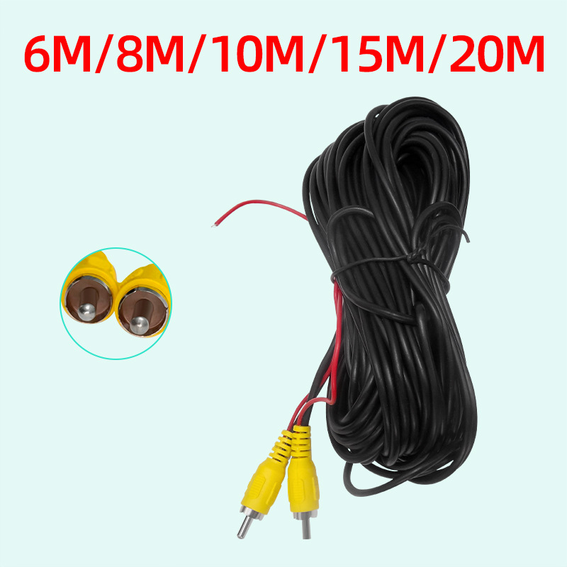 Factory direct car reversing rear view camera video control line 6 meters RCA video extension line with trigger
