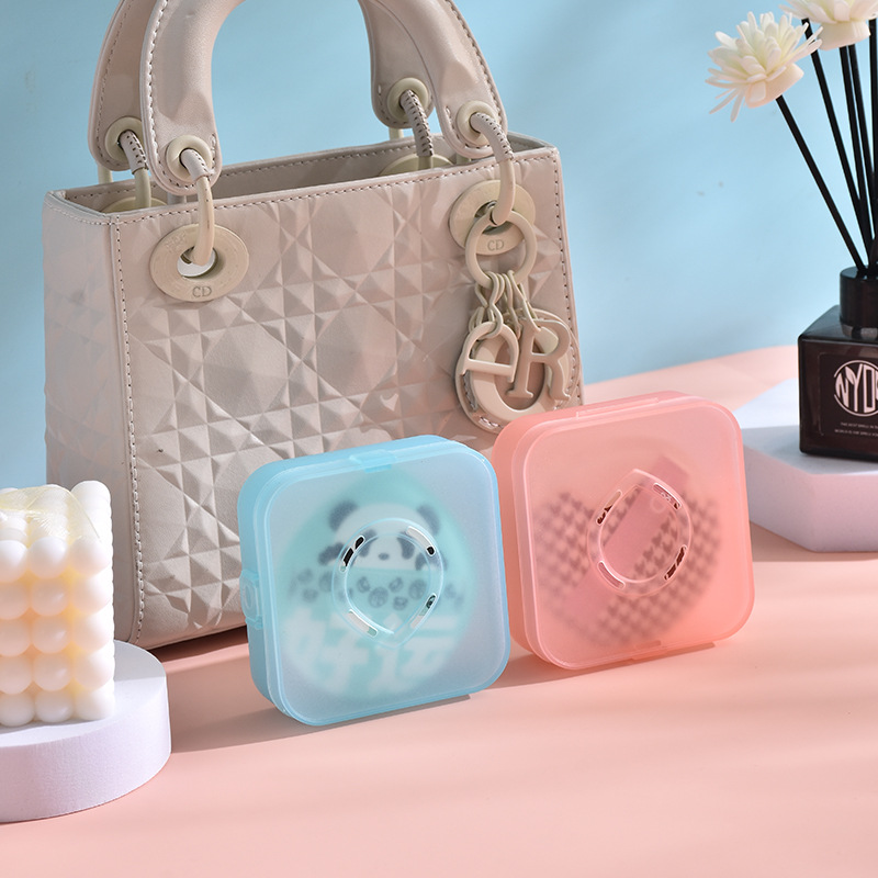 Camera Powder Box 100 points powder puff storage box breathable separated dust large powder puff box