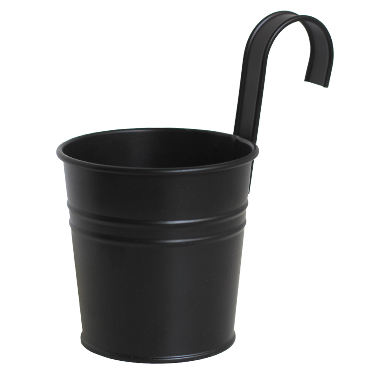 Cross-border Amazon ins Simple Black and Old Tin Flower Bucket Flower Bucket with Removable Hook Decorative Flower Flower Bucket
