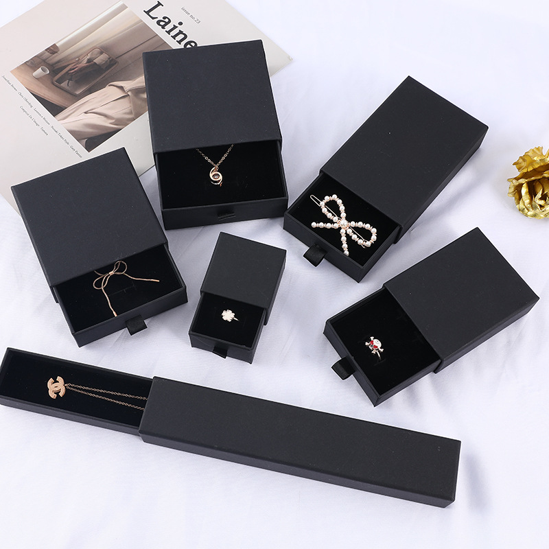 Jewelry Box Source manufacturer drawer jewelry box black ring jewelry stud box pull box in stock