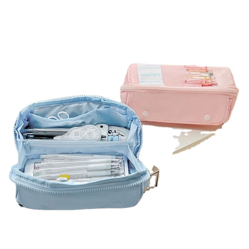 ins Style Cream Color High Color Value Pencil Bag Girls High School Students 2023 New Popular Simple Large Capacity Stationery Bag