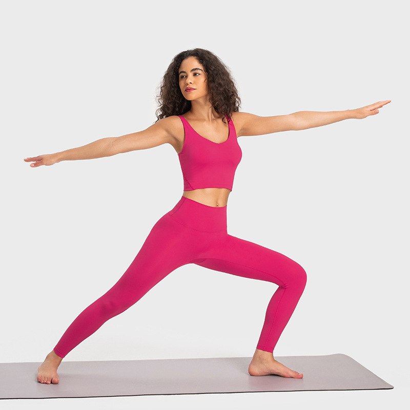 Spring and summer new nude high waist sports tights hip belly slimming running fitness yoga pants D19108