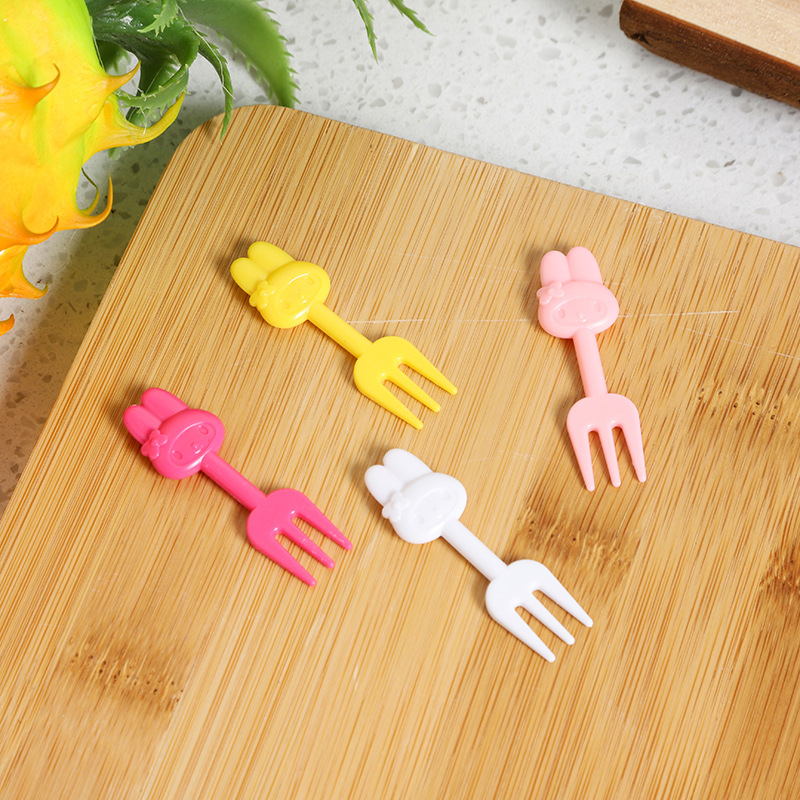 Creative Children's Cartoon Fruit Fork Household Platter Decorative Fruit Fork Cute Style kt Rabbit Fruit Sign Fork