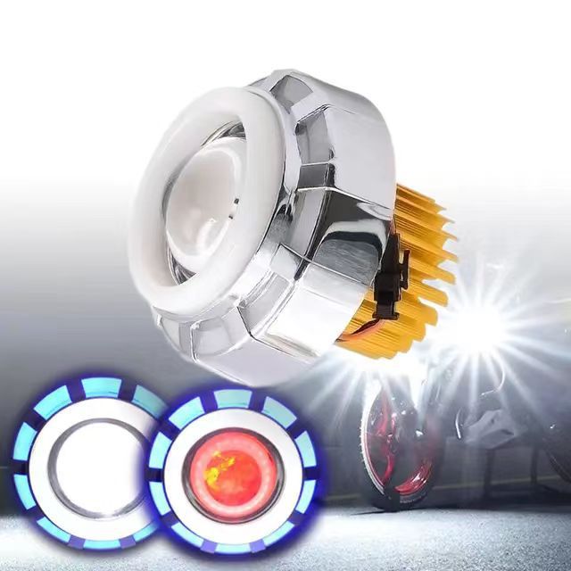 Cross-border special for general motorcycle electric car LED modified ghost fire spotlight headlight flash angel eye demon eye