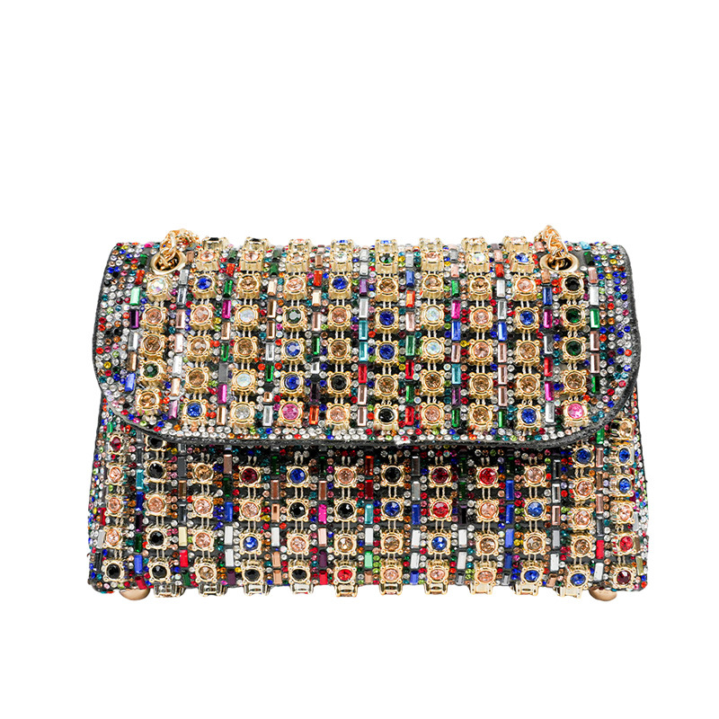 Damentaschen Neue Promi-Umhängetasche Abendtasche Mode Diamant-eingebettete Handtasche hochwertige exquisite quadratische Damenkupplung_voghion.com
