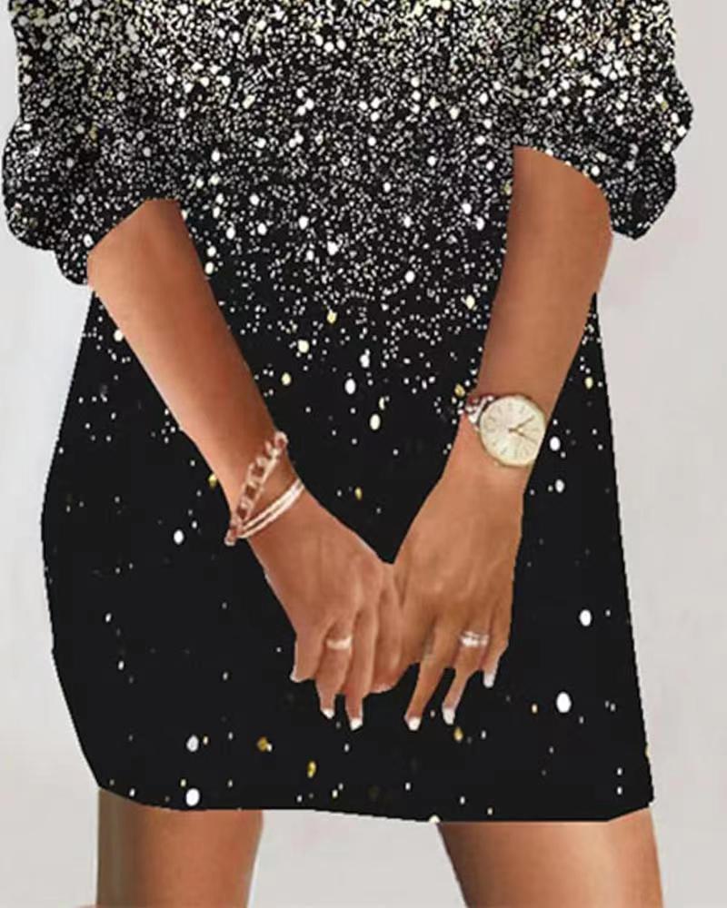 2023 Amazon Europe and the United States new spring long sleeve gradient V-neck dress a large number of spot