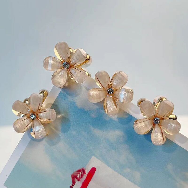 Small size bangs hair clip 2023 new crystal flower side hairpin South Korea Internet celebrity mini temperament hair grip hair accessories_voghion.com