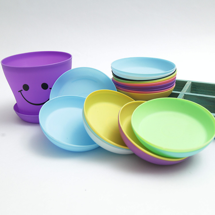 Succulent Plastic Flower Pot Round Tray Creative Large Tray Candy Color 6 Colors Optional Manufacturer Wholesale Water Tray Tray