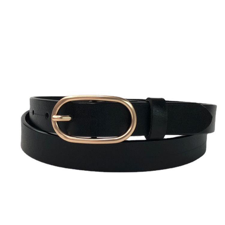 Pasek damski modny uniwersalny pasek ze skóry bydlęcej prosty pasek ze skóry bydlęcej modny pasek studencki z ozdobnym paskiem do garnituru_voghion.com