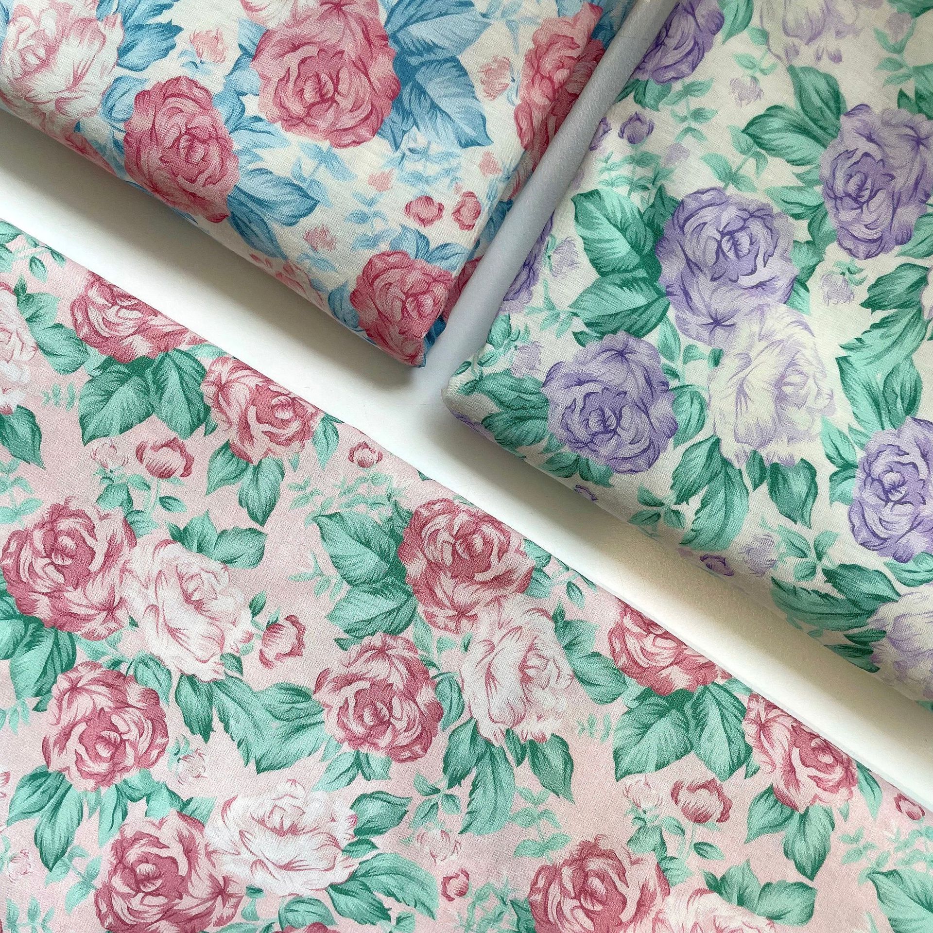 Korean-style Cotton Floral High-grade Rose Printed Fabric Japanese and Korean-style ins Children's Dress Women's Cloth