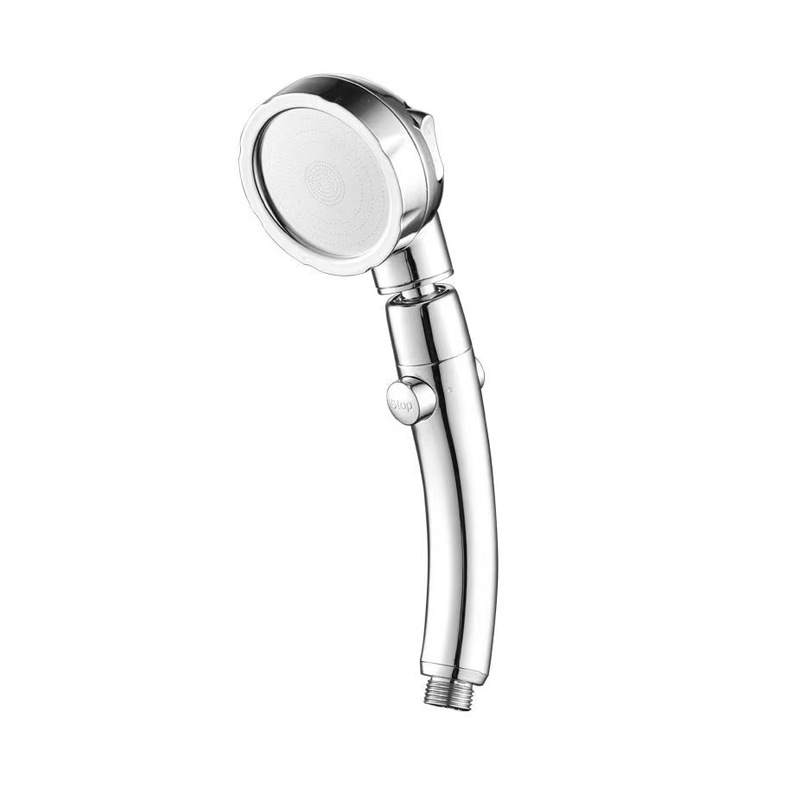 Rotating adjustable supercharged shower nozzle water heater hand-held bath shift one-click water stop three-gear shaking head shower