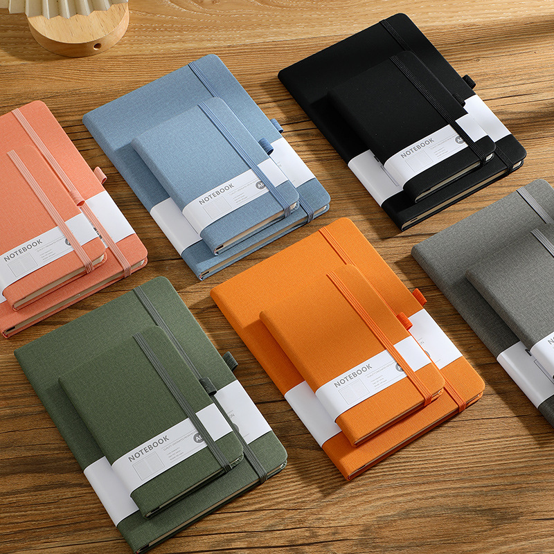 A5 notebook custom elastic band horizontal line dot printing office hand account book skin sensitive leather student diary book high color value