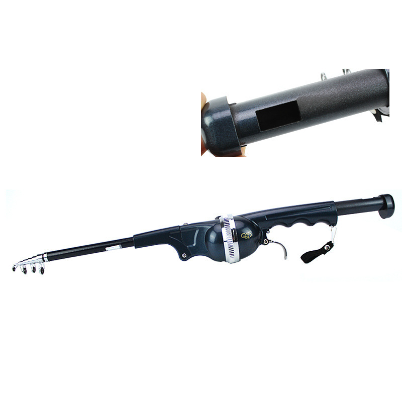 Fishing Dele foldable fishing rod integrated hidden wheel with fishing line portable pocket throwing rod road Asian rod wholesale