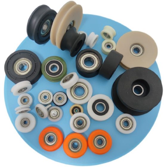 608 Plastic-Coated U-Groove Bearing Pulley, Plastic-Coated Pulley, U-Shaped Pulley, Door and Window Roller, Hanging Wheel, Drawer Track Guide Wheel