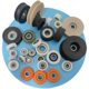 608 Plastic-Coated U-Groove Bearing Pulley, Plastic-Coated Pulley, U-Shaped Pulley, Door and Window Roller, Hanging Wheel, Drawer Track Guide Wheel
