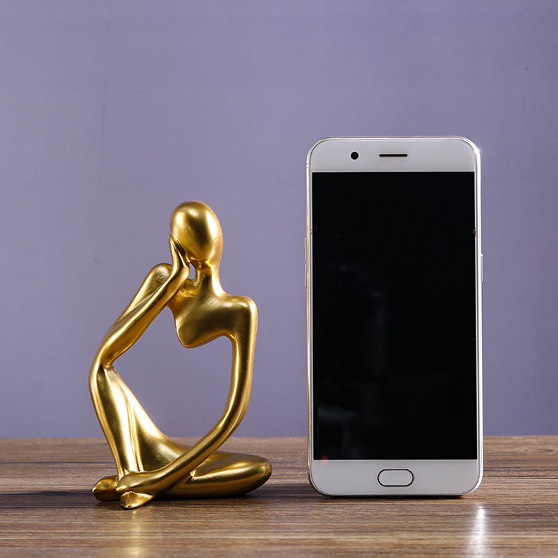 Nordic style left and right thinking character abstract resin crafts decoration office model room decoration wholesale