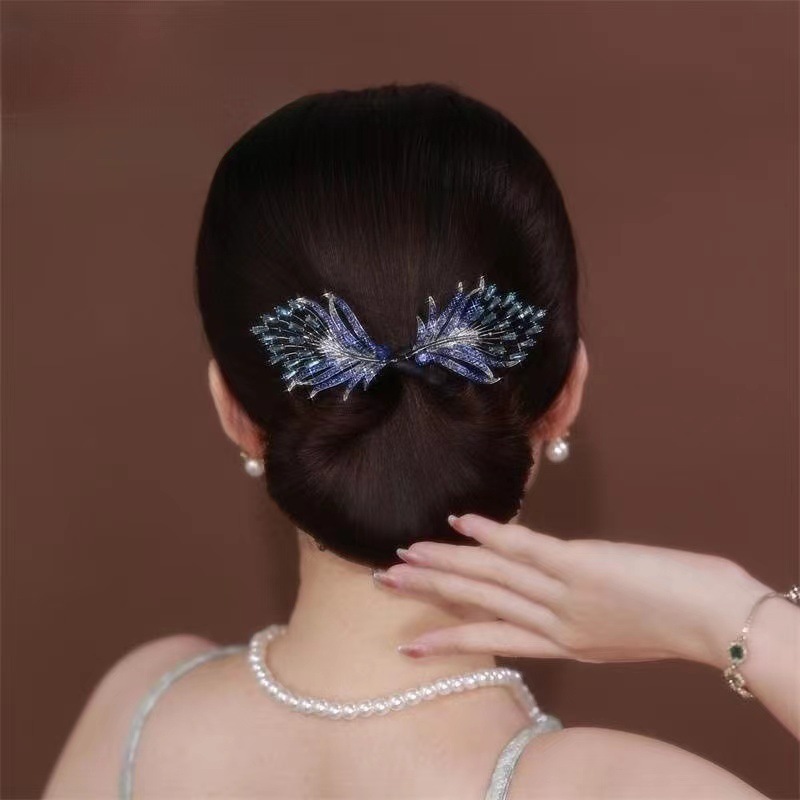 2023 new headdress high-end flower hair stick fashion back head hair curler elegant ball head lazy hair accessories
