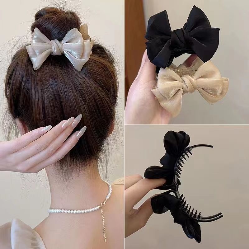 Elegant Bow Ball Hair Clip for Female Internet Celebrities New Temperament Hair Clip for Women Back of Head Clip Head Accessories Wholesale