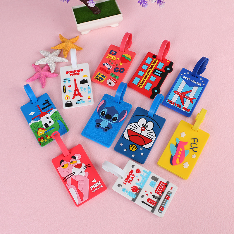 Spot wholesale all kinds of soft luggage tag cartoon luggage tag boarding pass suitcase identification tag