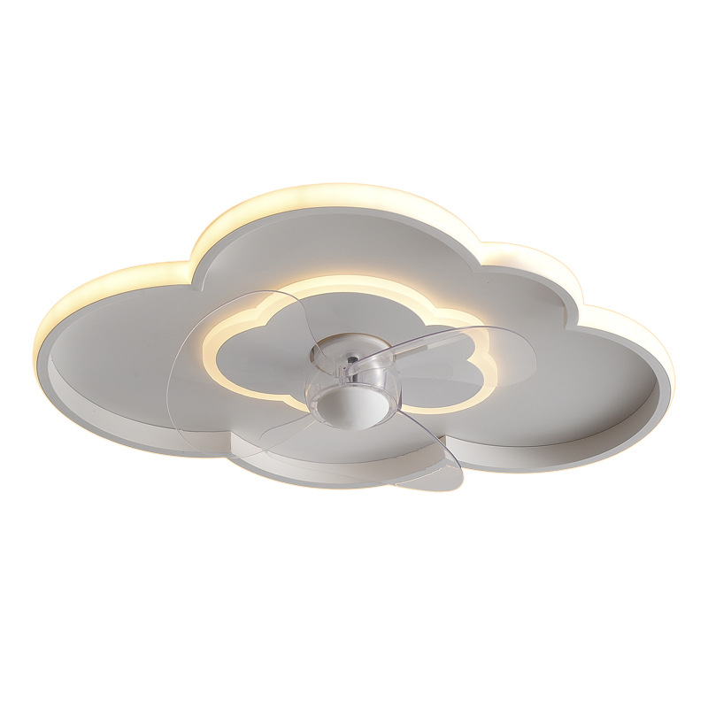 Bedroom fan lamp 2023 new creative clouds restaurant room integrated invisible ceiling fan lamp smart home lights