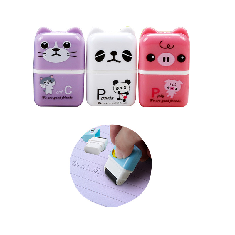 Cute Animal Scratch Wipe Primary School Children's Creative Cartoon Roller Eraser Stationery