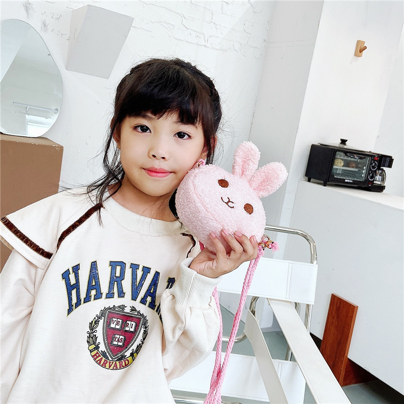 2021 Spring New Cartoon Children's Bag Cute Rabbit Baby Girl Coin Purse Mini Girl Plush Small Bag
