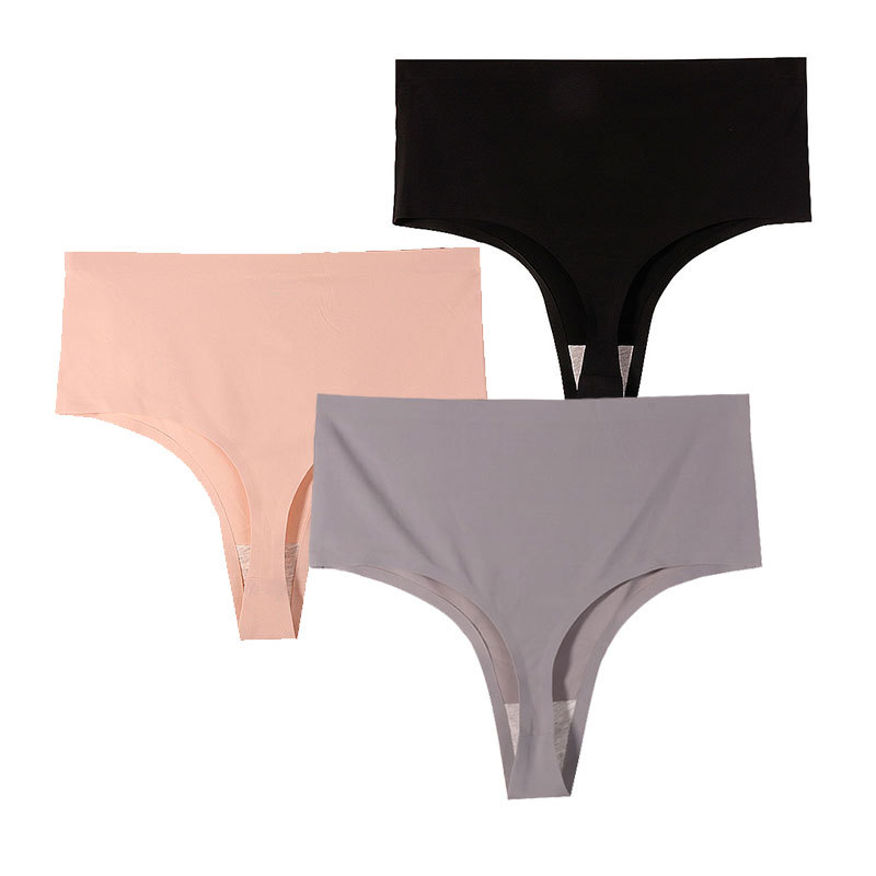 Women's Fitness T-pants one-piece seamless thong plus size high waist belly contracting European and American cross-border e-commerce cotton crotch underwear