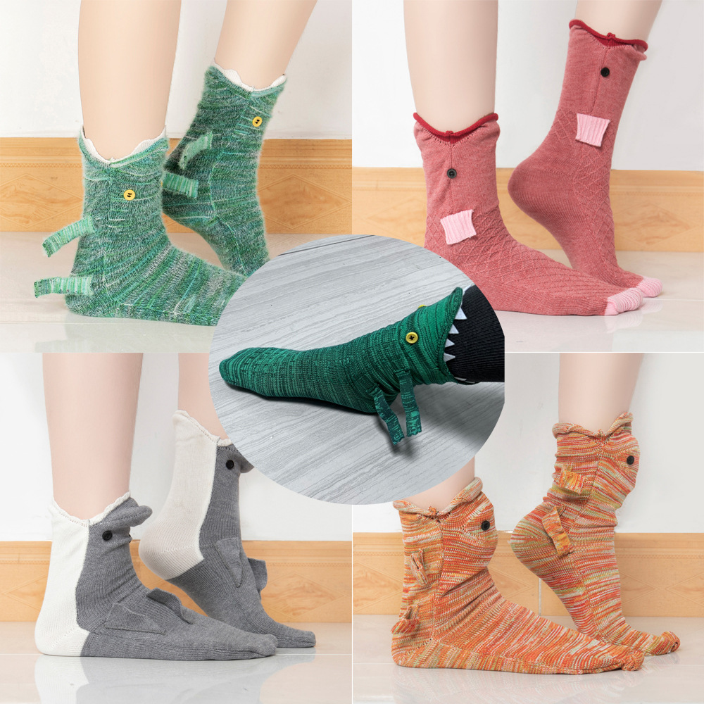Spot Explosive Knit Crocodile Socks Christmas Knitted Crocodile Socks Shark Socks Floor Warm Socks