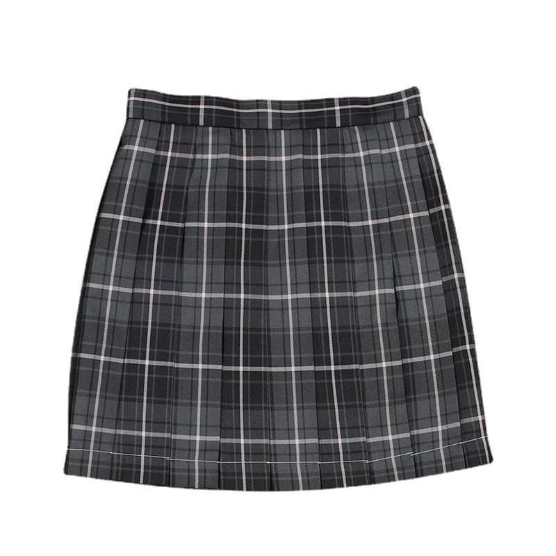 JK uniform smoky gray genuine original jk uniform skirt student High waist Japanese plaid pleated skirt skirt