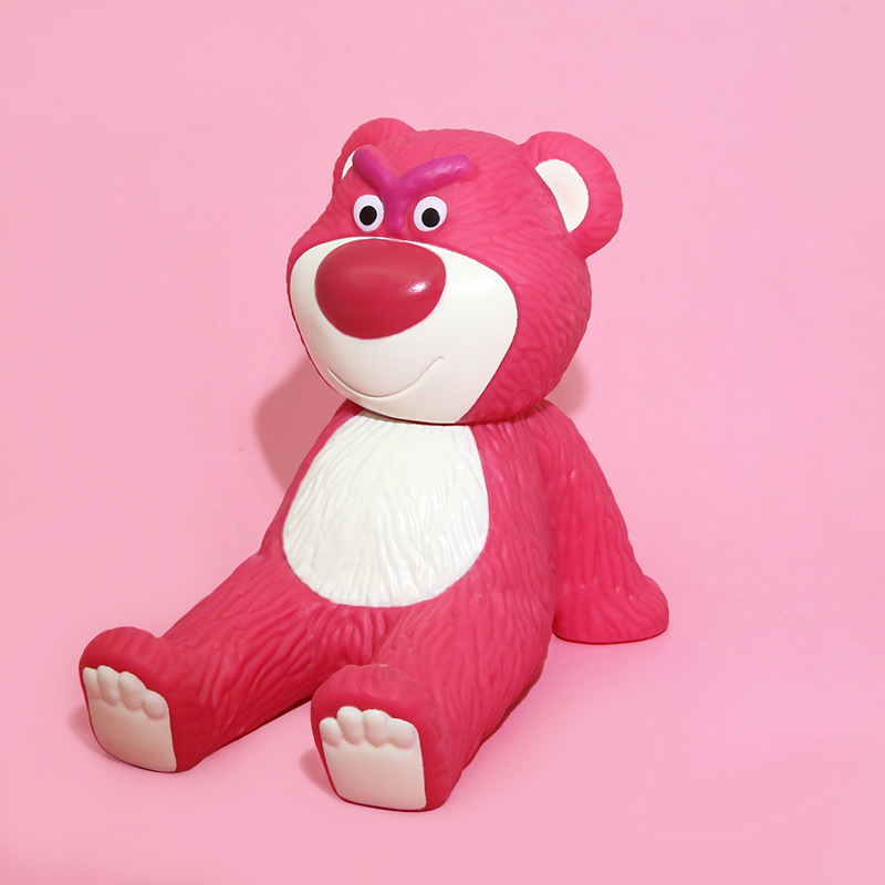 Strawberry Bear Mobile Phone Bracket Internet Red Bear Lying Position Car Center Console Gift Home Decoration Toy Ornaments