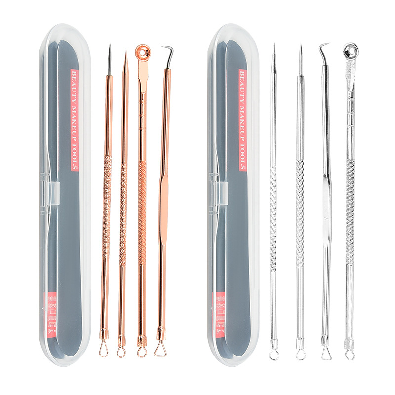 Factory wholesale acne needle acne needle 4-piece set acne needle beauty tools rose gold acne Needle suit